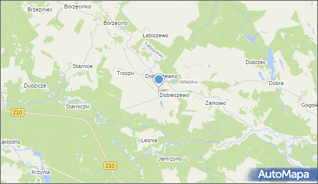 mapa Dobieszewo, Dobieszewo gmina Dębnica Kaszubska na mapie Targeo